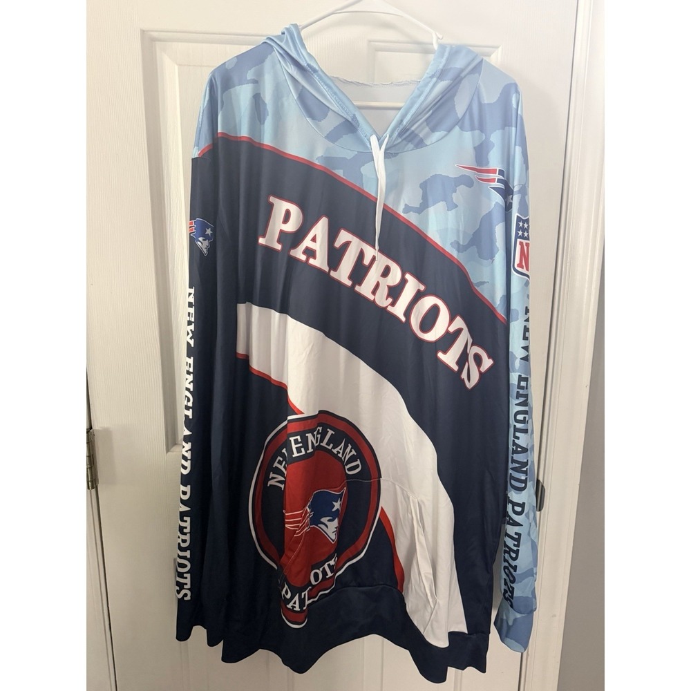 NFL New England Patriots Football Hooded Pullover Lightweight Mens 2XL NFL Shop